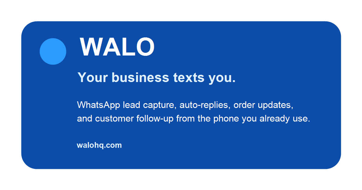 WALO brand card